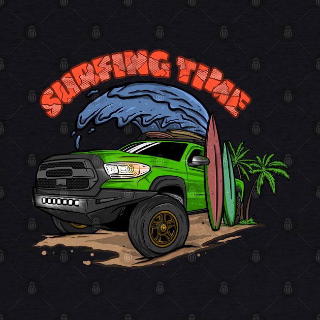 4Runner Toyota Surfing Time Holiday - Green by 4x4 Sketch